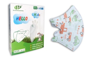 Khẩu Trang Em Bé Hello KIDS - 3D ( Ô Tô - 10 Cái/Hộp )